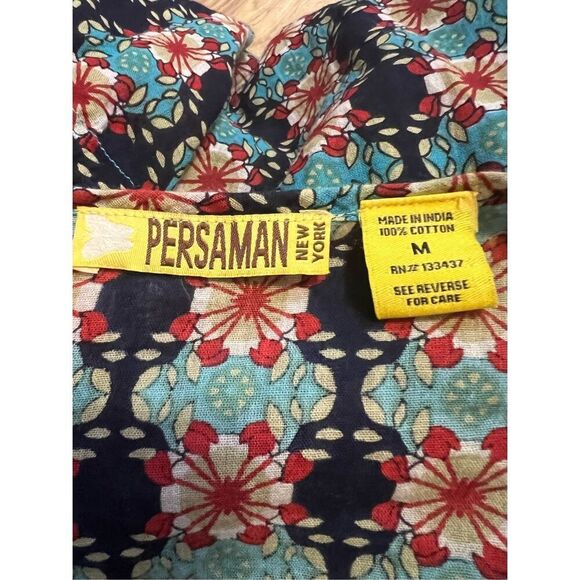 Persaman New York Gorgeous Beaded Drawstring Waist Cotton Boho Tunic M - Picture 9 of 11